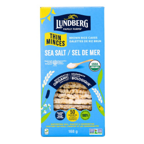 Front of Lundberg Organic Gluten-Free Thin Stackers Brown Rice Sea Salt