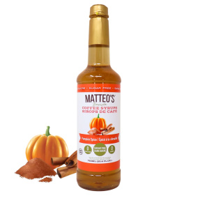 Sirop de café barista sans sucre de Matteo saveur citrouille épicée, 750ml