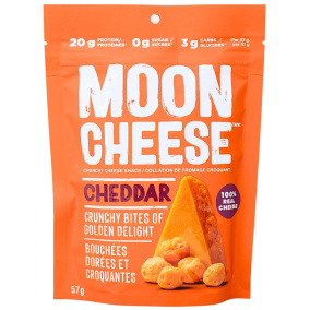 Front of Moon Cheese Cheddar - Keto Cheese Chip - High Protein Snack - Low Carb Snack