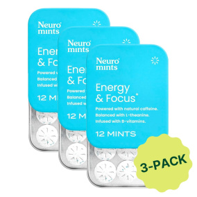 Neuro Energy & Focus Caffeinated Mints Peppermint 4-Pack, 12 Mints 
