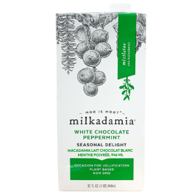 Lait de macadamia Milkadamia au chocolat blanc et à la menthe poivrée, 946mL