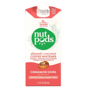 Front of Nutpods Dairy-Free Creamer Unsweetened Cinnamon Swirl - Vegan Coffee Creamer - Coconut Coffee Creamer - Non Dairy Coffee Creamer