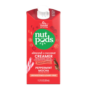Nutpods Crème à base d'amandes et de noix de coco sans sucre ajouté et sans produits laitiers saveur Moka Peppermint, 330 mL