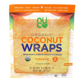 Nuco 7,5 po Turmeric Coconut Paleo Wraps, Paquet de 5