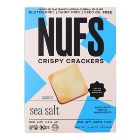 NUFS Dairy & Gluten Free Crackers Sea Salt, 120.4g - Nufs Canada, Gluten Free Crackers, Low Carb Crackers, Almond Crackers