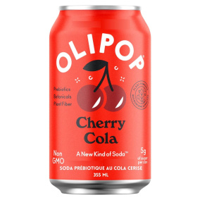 Front of OLIPOP Prebiotic Soda Sparkling Tonic Cherry Cola - Olipop Soda Canada - Olipop Sparkling Tonic  - Olipop Soda - Prebiotic Soda