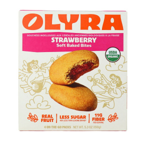 Front of Olyra Organic Breakfast Cookies Strawberry Filled Cookies Strawberry Jam Cookies