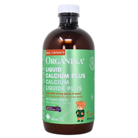 Organika Kids Liquid Calcium Plus With Vitamins D3 & K2 Mixed Berry, 450mL