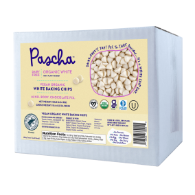 Pépites de chocolat blanc en vrac biologique et végétalien Pascha, 10 lb.