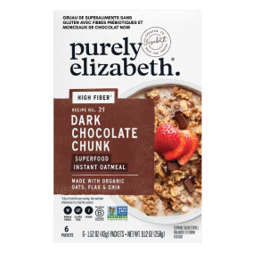 Front of Purely Elizabeth Superfood Oatmeal with Prebiotic Fiber Dark Chocolate Chunk