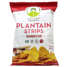 Artisan Tropic Bandes de Plantain Barbecue, 128g