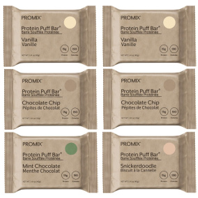 PROMIX Protein Puff Bar Variety 6-Pack Canada Front