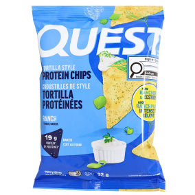Front of Quest Protein Tortilla Chips Ranch, 32g