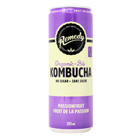 Front of Remedy Kombucha Remedy Drink Sugar Free Kombucha Passionfruit - Sugar Free Kombucha - Best Kombucha Brands - Kombucha Low Sugar