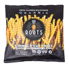 Roots Farm Fresh Organic Crinkle Cut Fries Front of bag
