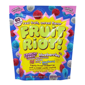 Fruit Riot Limited Edition Crunchy Candy Blueberries Front of package