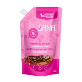 Sana Vie Douce Sans Sucre Ajouté Lait Keto et Pâte à Tartiner au Cacao et Noisettes, 200g