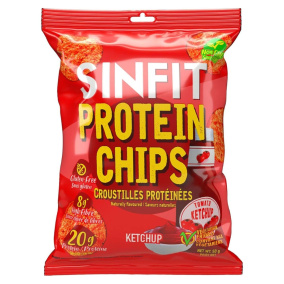 Front of SINFIT Protein Chips - Ketchup Chips - Protein Chips Canada - High Protein Chips 