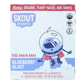 Front of Skout Bars Organic Snack Bars Healthy Snack Bars Date Bars Blueberry Blast Bars