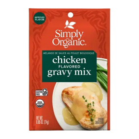 Front of Simply Organic Chicken Gravy Mix  - Healthy Gravy - Chicken Gravy - Instant Gravy For Chicken
