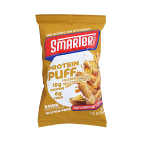 Smarter Snacks Gluten-Free Protein Puffs Honey Mustard Front of bag