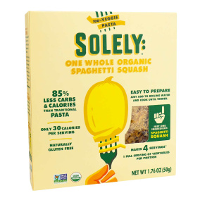 Seulement des pâtes spaghetti de courge biologique faibles en glucides à 100%, 50g.