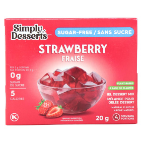 Front of Simply Delish Keto Strawberry Jel Dessert, 20g