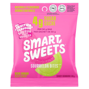 Front of SmartSweets Sourmelon Bites - Low Sugar Watermelon Candy - Keto Candy - High Fibre Candy