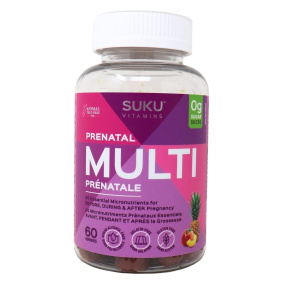 SUKU Vitamines Gummies sans sucre Prénatal Multivitamines, 60 Gummies