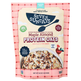 Front of Seven Sundays Protein Oats Maple Almond - Oat Protein Cereal -Gluten Free Breakfast Cereal