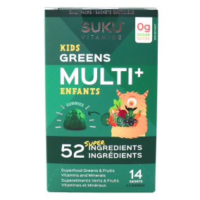 SUKU Vitamins Sugar Free Gummies Kids Greens Multi+ 52 Super Ingredients, 28 Gummies