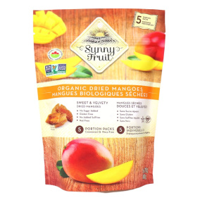 Front of Sunny Fruit Organic Dried Mangoes