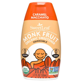 Front of SweetLeaf Monk Fruit Organic Sweetener Caramel Macchiato, 50ml