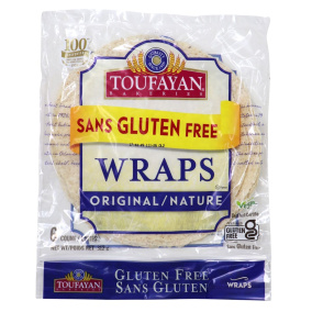 Toufayan Bakeries 9” Gluten Free Wraps Original Front of bag