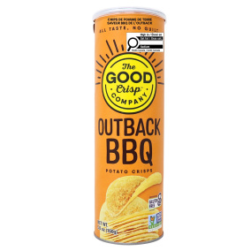 Front of The Good Crisp Company Outback BBQ Flavour Potato Crisps, 160g