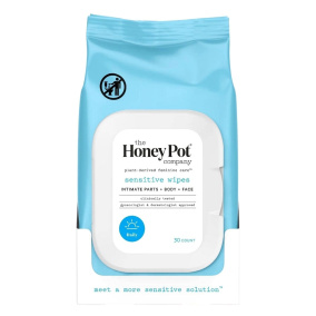 Les lingettes nettoyantes à base de plantes Honey Pot pour peaux sensibles, 30 unités
