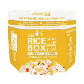 Front of The Rice Stuff Box Microwavable Rice - Seasoned Rice - Instant Microwave Rice - Pineapple Rice - Pineapple Fried Rice 