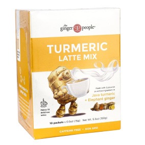Mélange à latte au curcuma des Ginger People, 10 sachets, 150g