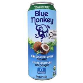 Front of Blue Monkey Organic Coconut Water Can