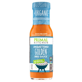 Front of Primal Kitchen Golden Unsweetened BBQ Sauce  