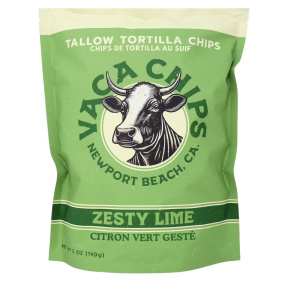 Vaca Chips Handmade Tortilla Chips made with Beef Tallow Zesty Lime Canada Front