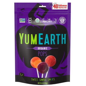 Sucettes d'Halloween biologiques YumEarth sans allergènes, environ 40 sucettes