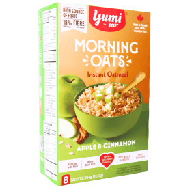 Yumi Organics High Fibre Instant Morning Oats Apple & Cinnamon, 8 Pack