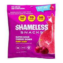 Collations sans honte Bonbons gélifiés à faible teneur en sucre Super Cerise Explosive, 50g