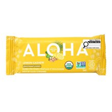 Barre de protéines biologiques à base de plantes ALOHA, saveur citron-cajou, 56g