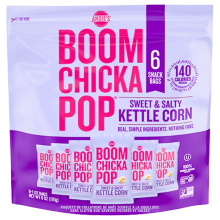 Sacs-collations Angie’s BOOMCHICKAPOP sans gluten au maïs soufflé salé et sucré, 6 sacs