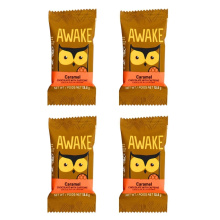 Awake Chocolat Bouchées de Caramel en Chocolat au Lait Cafetéiné, paquet de 4