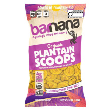 Barnana Croustilles de Plantain Biologique Sel Rose de l'Himalaya, 140g