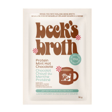 Beck’s Broth Bone Broth Powder Protein Mint Hot Chocolate, 36g