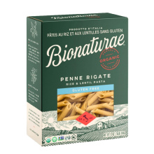 Bionaturae Pâtes Penne Rigate de Riz et Lentilles 100% Biologiques Sans Gluten, 340g